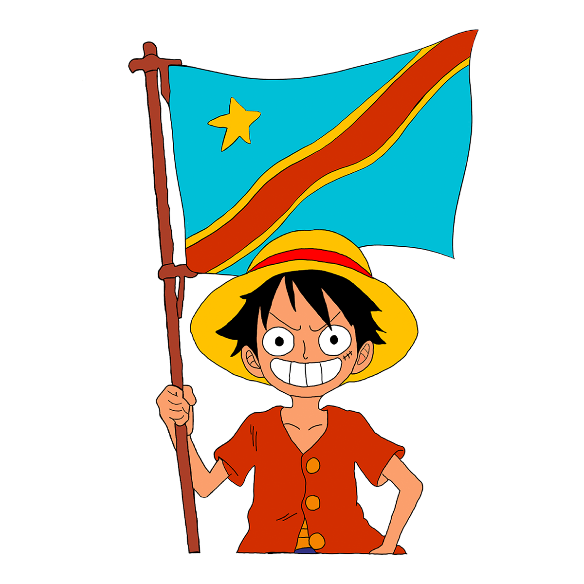 Congo Flag Handmade Matte Sticker